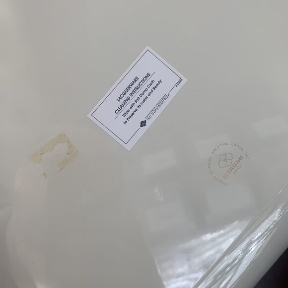 Otagiri Lacquerware Christmas Trays Set of 2  Japan Gold Trim MCM 14” X 10” - Picture 5 of 8